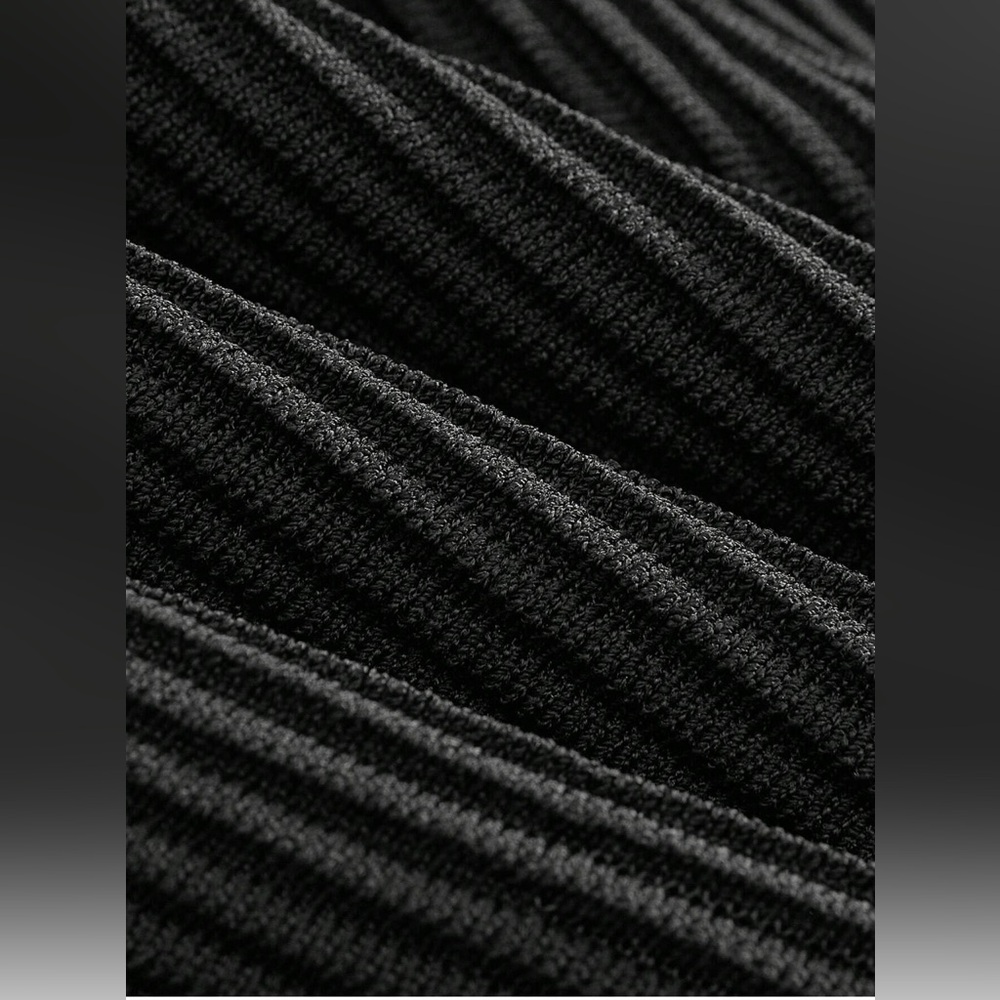Mesh Pleated Sweater Skirt Black - Picture 8 of 14